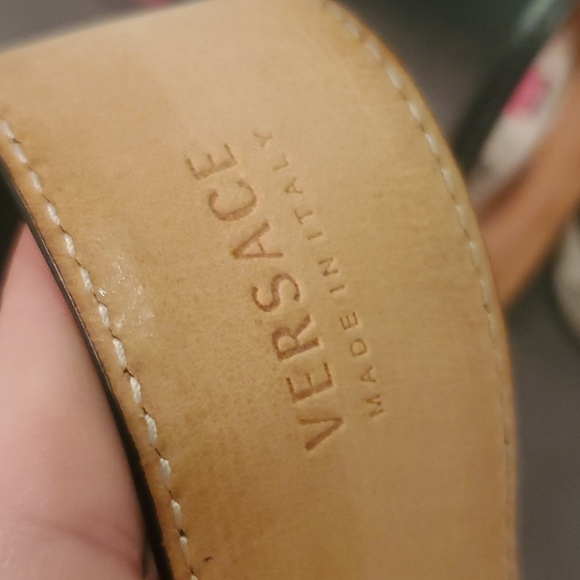 Versace Black Belt with Gold and Silver Medusa Design - Picture 6 of 8